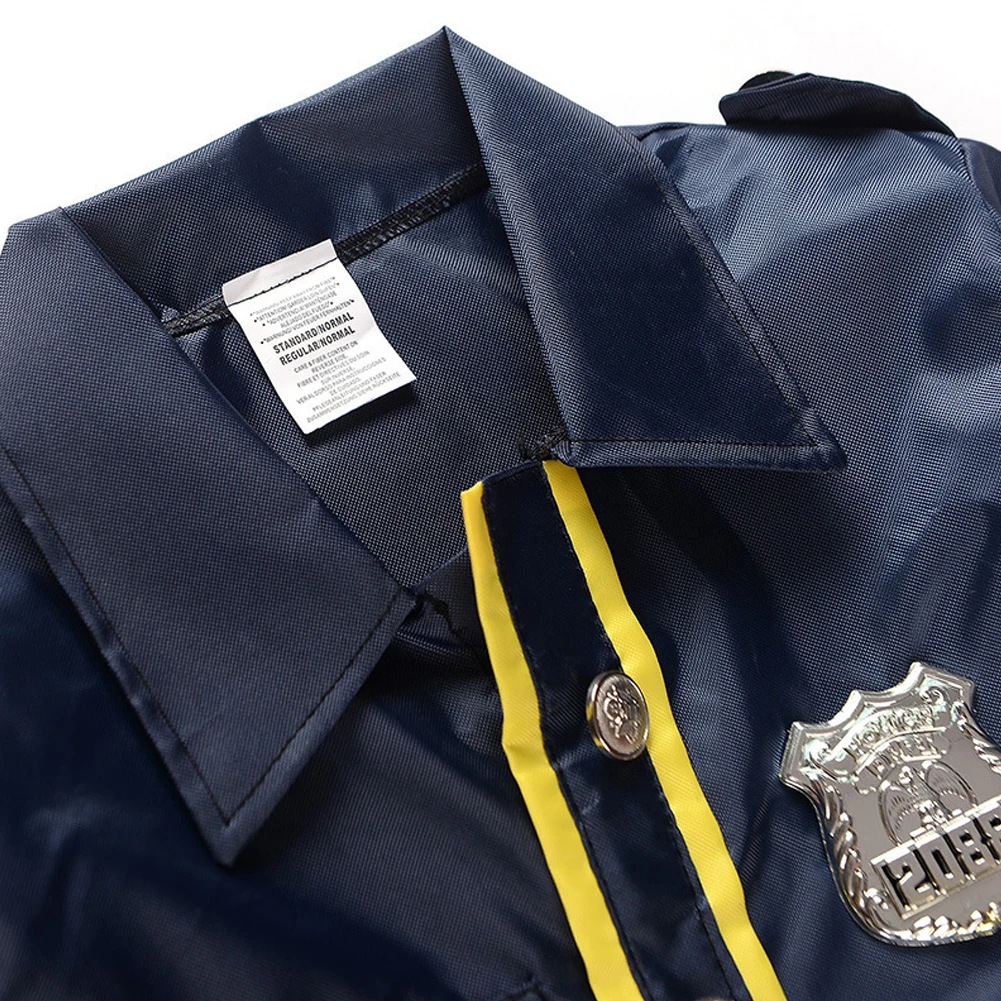 Chlidren's Policeman Cosplay Costume Interpol Costume With Handcuffs And Walkie-talkie Polices Officer For Kids