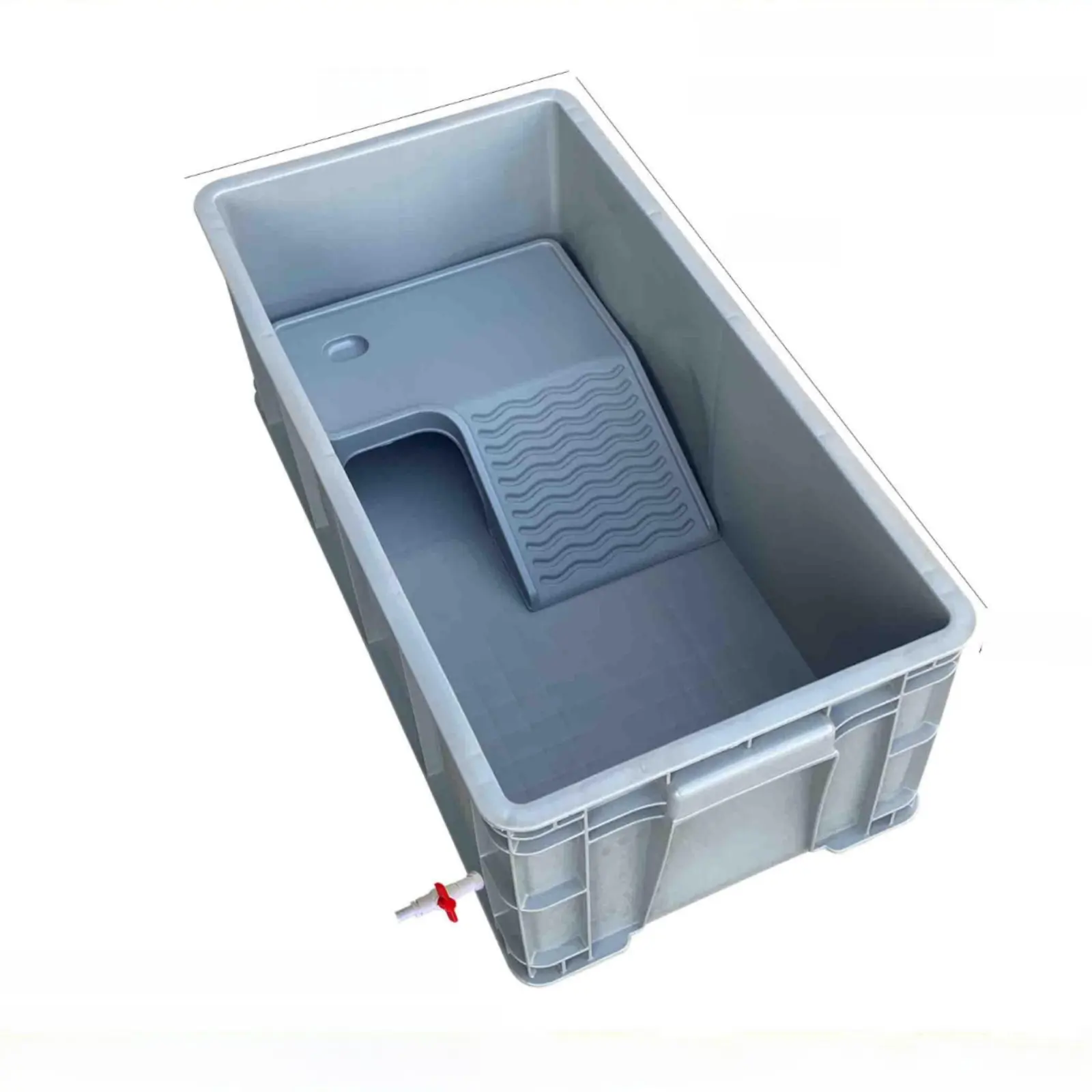 Rectangular Turtle Habitat with Drain, Space-Saving Design