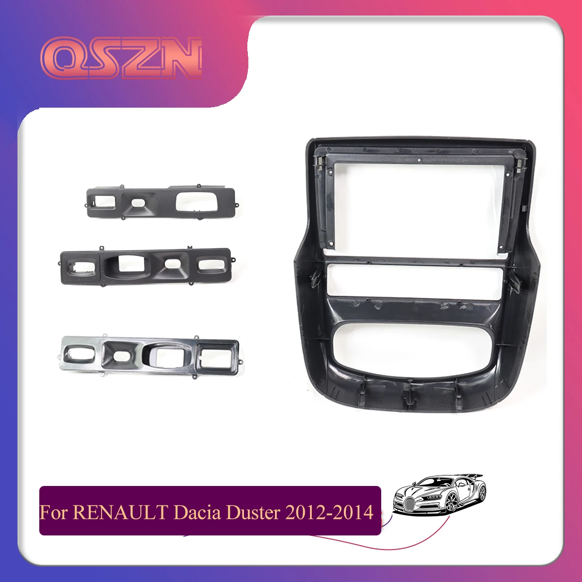 

QSZN Car radio Frame Fascia For RENAULT Dacia Duster 2012-2014 DVD Panel Dashboard Mount Kit 2 Din Installation Stereo