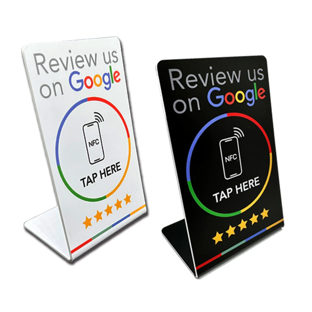 

nfc stand 13.56Mhz Programmable Google Reviews NFC Stand Table NT/AG213 NFC Google Review Display nfc card personalized Custom