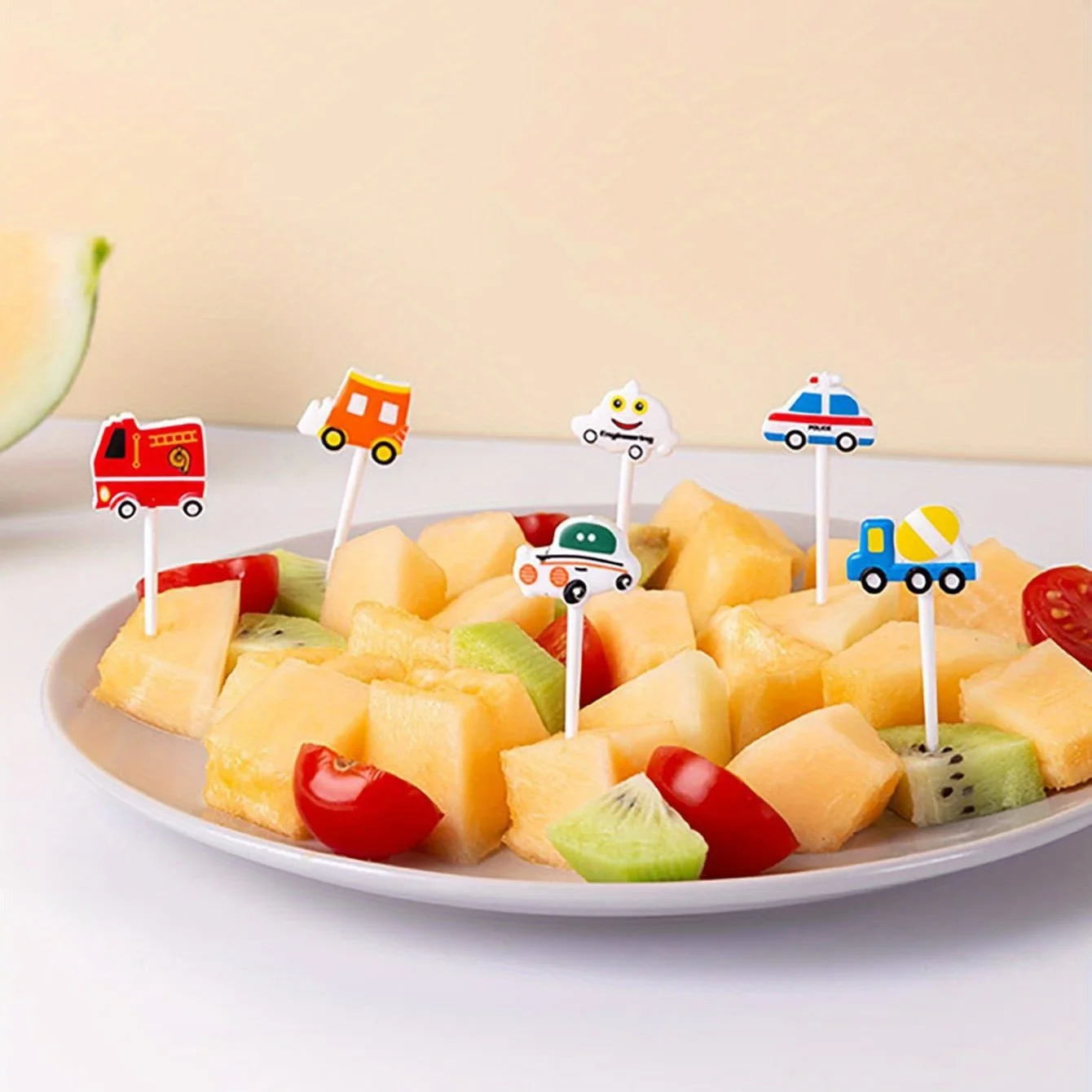 6pcs set Food Picks Cartoon Design for Toddler Children