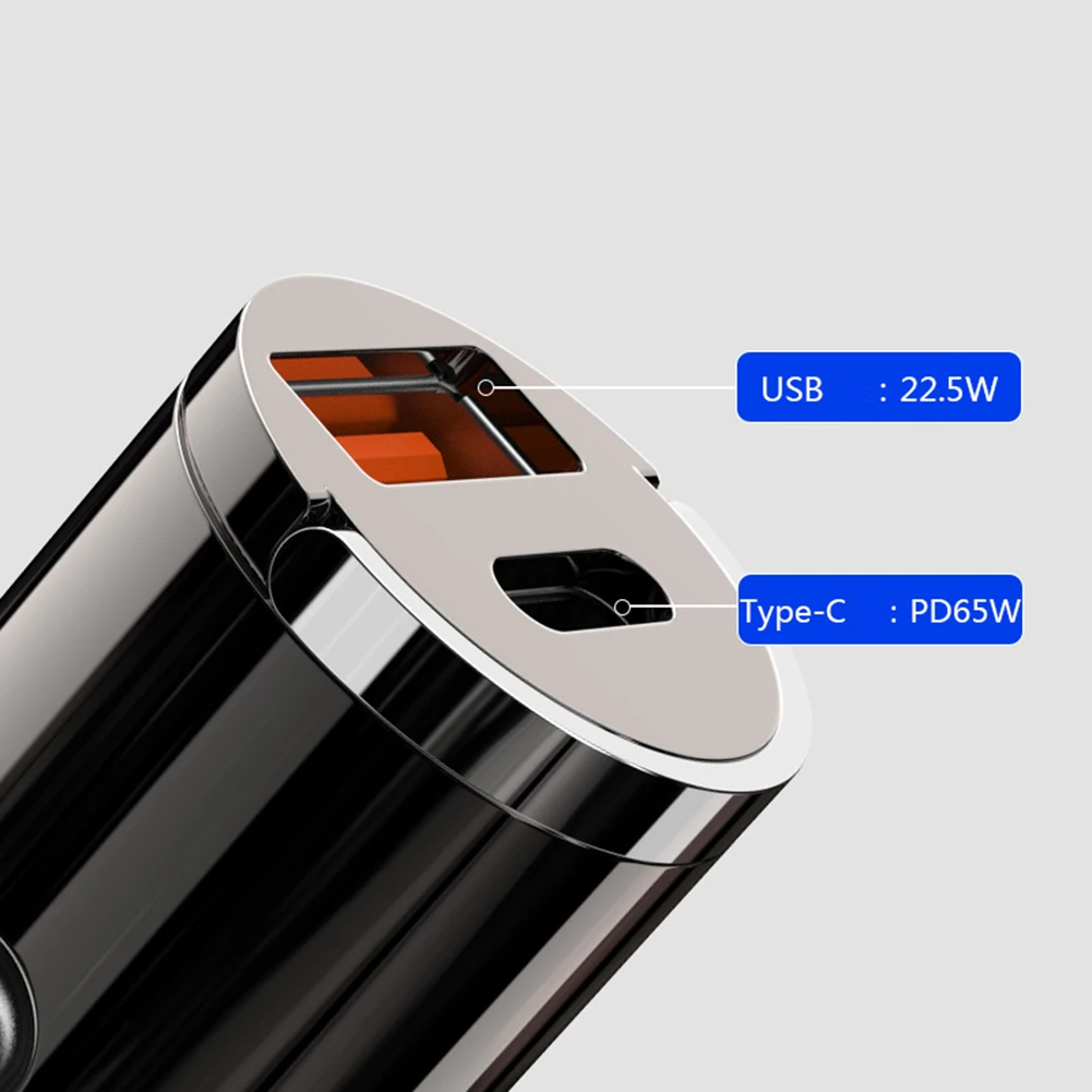 1pc Car Charger Mini Dual USB QC3.0 PD Car Phone Charger 65W Fast Charge Adapter Accessories TYPE-C: PD65W DC12V-24V