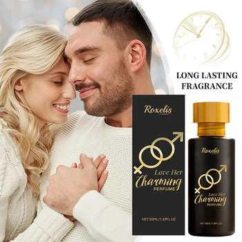 Profumo affascinante ai feromoni dell'uomo per attirare la donna, nebulizzatore seducente di fragranza di rose di alette di legno di sandalo, profumo per appuntamenti che scorre