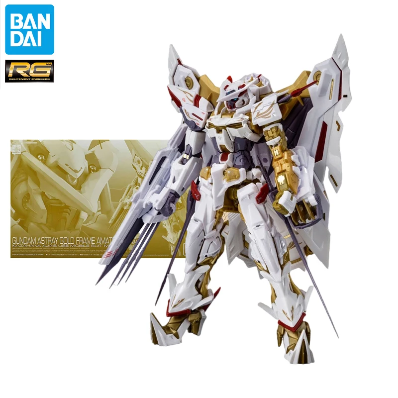 

Bandai Genuine Gundam Model Garage Kit RG Series 1/144 Gundam Astray Gold Frame Amatsu HANA Anime Action Figure Toys for Boys