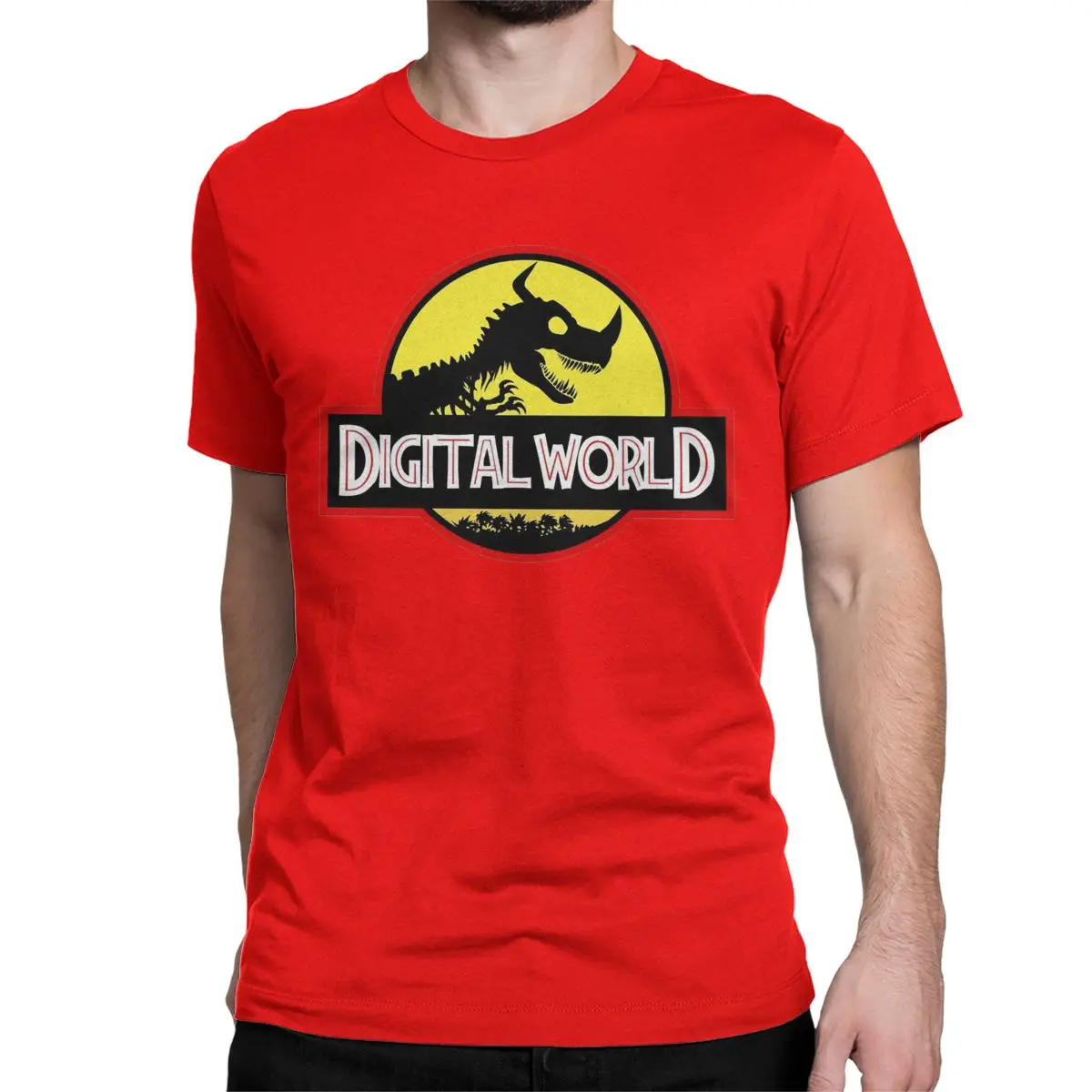 thumbnail image 1 of Camiseta de dinosaurios del mundo digital para hombre y mujer, camisetas de algodón de anime Digimon, camiseta novedosa de manga corta con cuello redondo, camiseta para adultos, 1 of 7