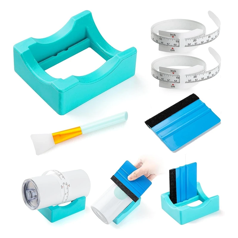 

Small Cup Cradle Holder For Crafts With Built-In Slot And Felt Edge Squeegee, Use To Apply Vinyl Decals