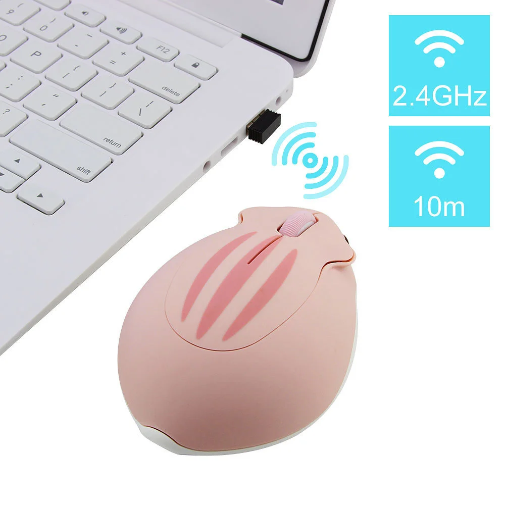 Mouse, 2.4G, USB, Mini Optical, Ergonômico, Rosa,