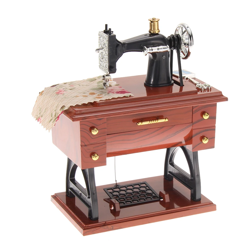 Sewing Machine Engraved Musical Box Birthday Presents Lightweight Party Props Household Mini Ornaments for Souvenirs Decorations