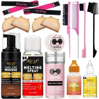 Melting Spray Tint Mousse Waterproof Lace Front Glue Adhesive Spray Edge Control Gel Styling Hair Wax Wig Installation Kit Set 1