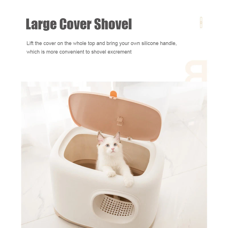 

Fully Enclosed Cat Litter Box Furniture Side Entry Anti Splash Cat Litter Box Closed Deodorizer Pet Toilet Cats Furniture Katten