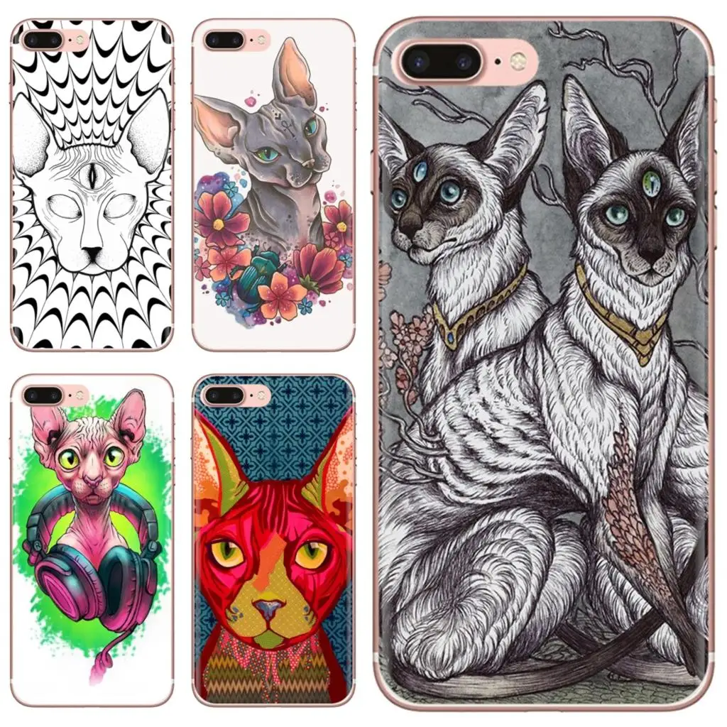 Прозрачный чехол из ТПУ для Motorola Moto G5 G5S G6 Z Z2 Z3 C G G2 G3 X4 E4 E5 Play Plus fashion Sphynx Cat kitty |