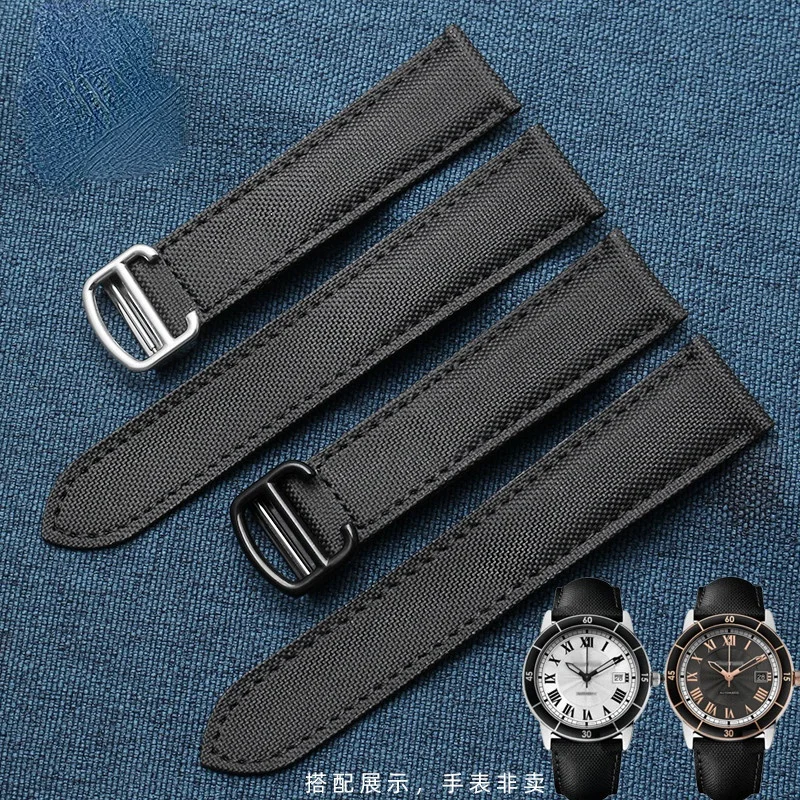 Cinturino In Vera Pelle Per Cinturino Cartier Watch Tank London Solo Cinturino Per Orologio Da Donna In Tela Di Nylon Da Donna Con Fibbia Pieghevole D