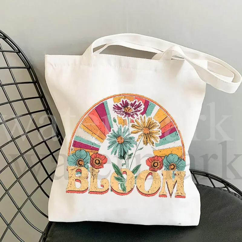 

Lily Bloom Floral Canvas Totes Aesthetic Shopper Tote Bag Organic Ladies Shopping Bag Reusable Wedding Gift Vintage Handbags