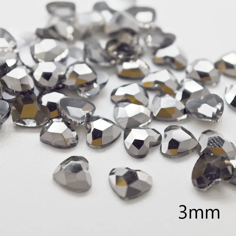 Großhandel 6 mm V-förmiges Herz mit flacher Rückseite, Nagel-Strassstein, speziell geformte Kristalle, Nagelkunst-Steine, 3D-personalisierte Dekoration – Detail 23