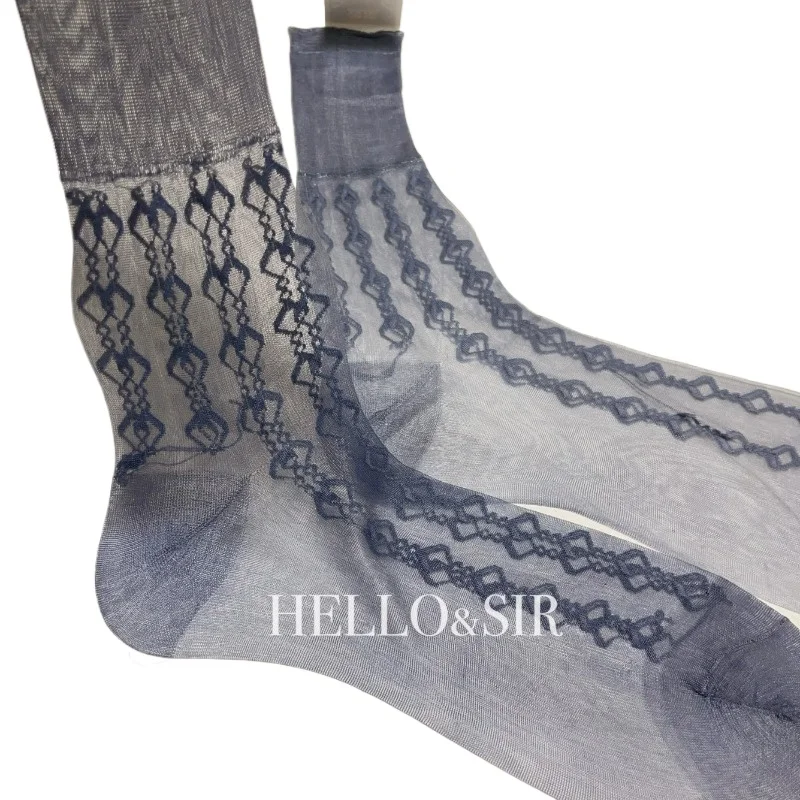 Calzini tubolari in nylon blu da uomo Calzini eleganti da uomo sexy esotici da lavoro Calzini da uomo trasparenti ultra sottili trasparenti TNT Calza da uomo  200574005