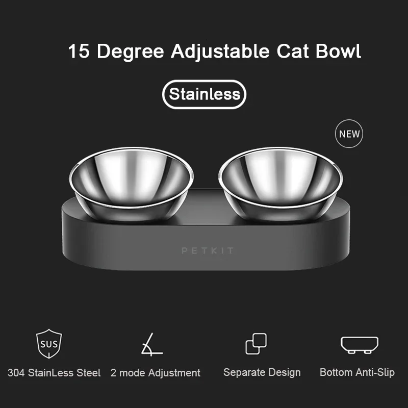 

Feeder Bowl Adjustable Bowls Steel dog Pets Water Feeding for Double Pet Cat Drinking Cup Stainless