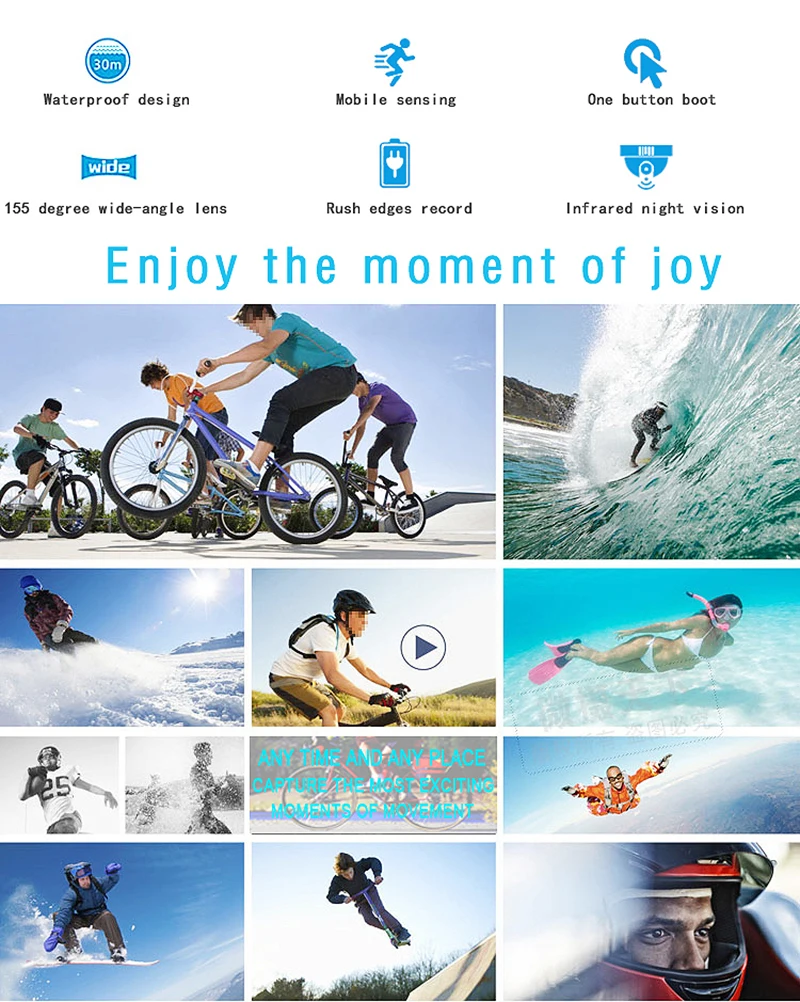 Description Picture 3 of itemSQ12 Mini Camera HD 1080P Waterproof Wide-angle Lens Camcorder Action Micro Camera Case Sport DVR Infrared Night Vision