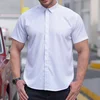 Summer Men Shirt Short Sleeve Oversize Red 6XL 7XL 8XL 10XL 12XL Plus Size Formal Fashion Solid Black White Casual Dropshipping 5