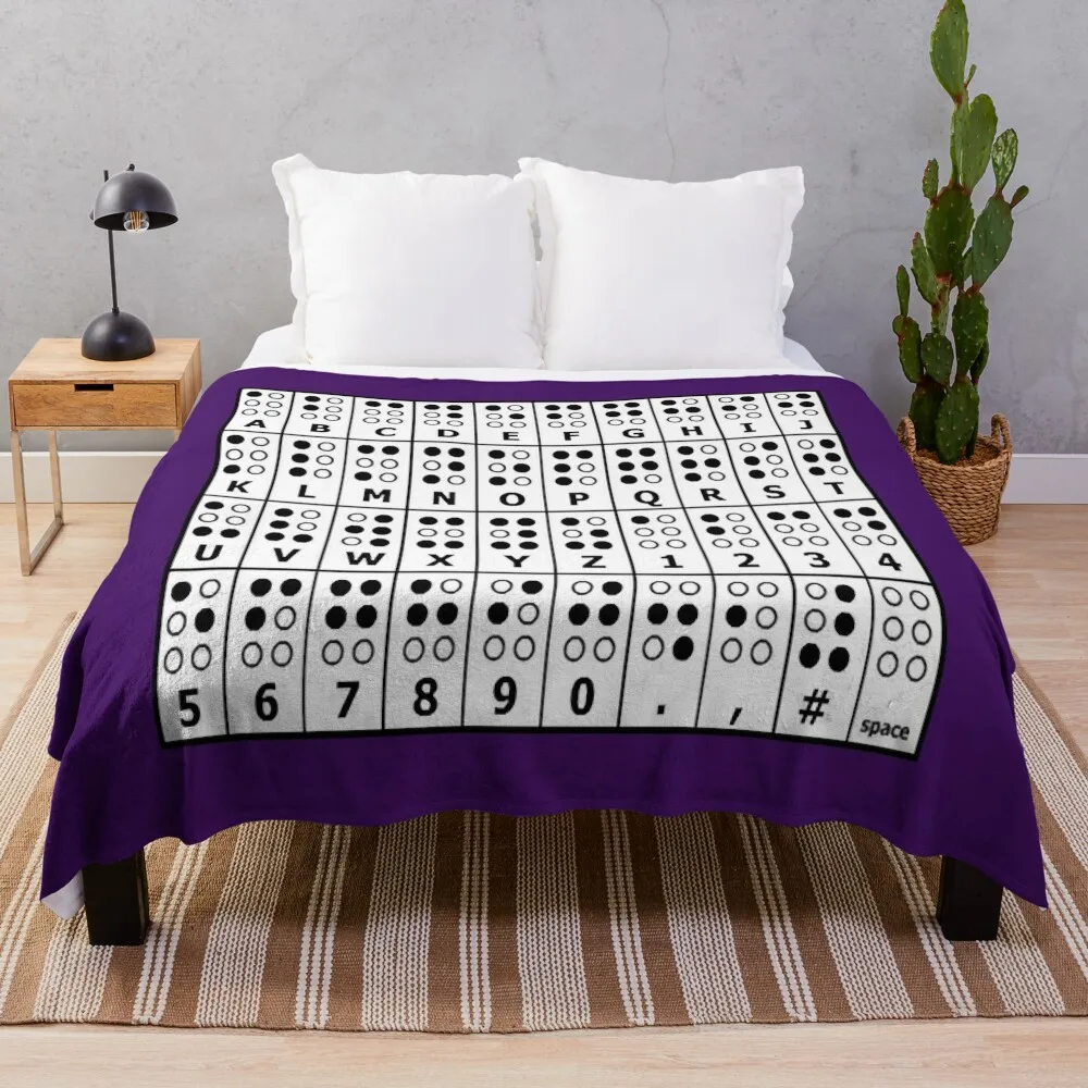 

Braille Alphabet Throw Blanket Hair fluffy Blankets Sofas Of Decoration Blankets