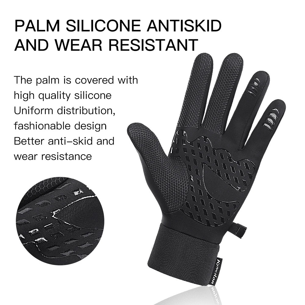 NEW Winter Men Women PU Leather Cycling Glove Waterproof Resistant Bike Gloves Non-Slip Motorcycle Gloves Guantes Mtb Enduro 3
