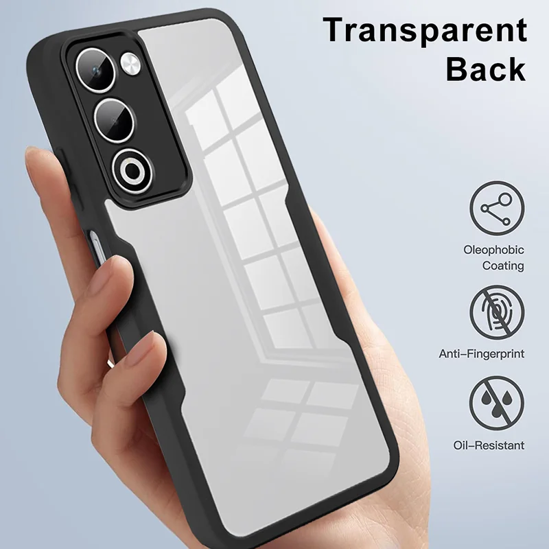 Dual-Layer Transparent Phone Case with Anti-Fall Screen Protector