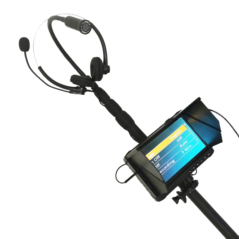 

Promotion price 5m telescopic pole audio video search life detector two-way intercom pole camera inspection system