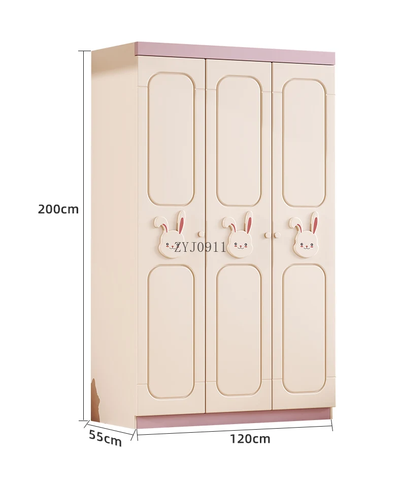 *Solid wood children's wardrobe new popular household bedroom simple assembly wardrobe strong economical storage cabinet
