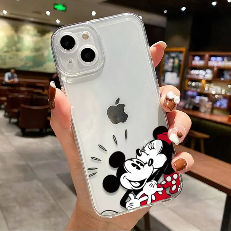 BFF Paar Mickey Minnie Telefon Fall Für IPhone 14 Plus 11 12 13 Mini Pro Max Xs XR 7 Transparent wut Augen Abdeckung Funda