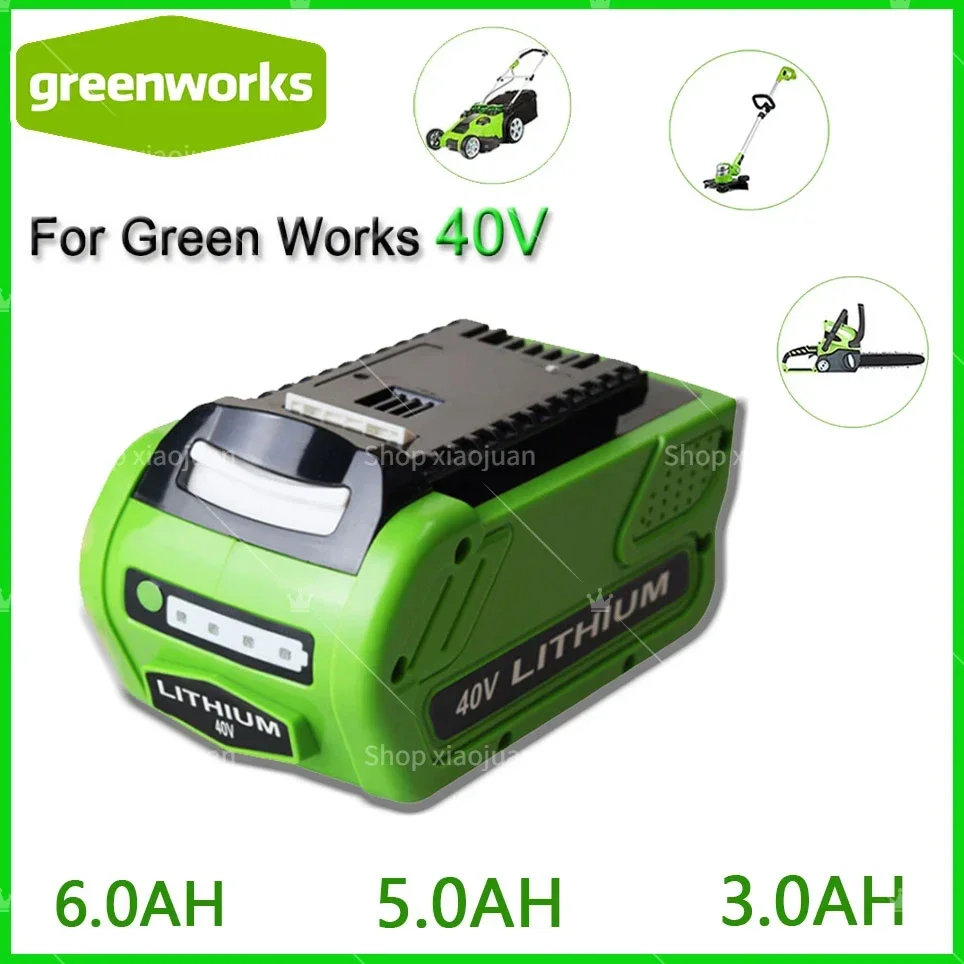 

GreenWorks 29462 40V3000mAH 5000mAH 6000mAh rechargeable battery 29462 29472 29282GMAX replacement lawn mower power tool battery
