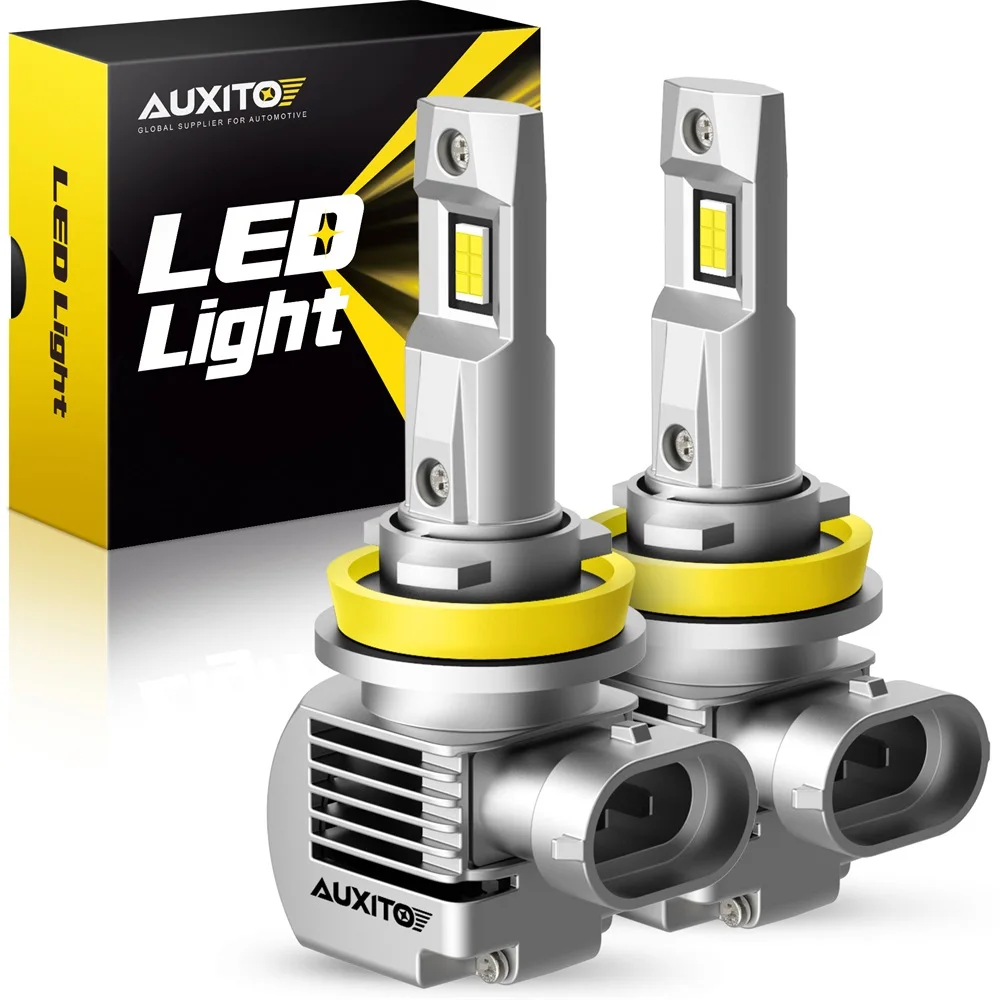 AUXITO H11 LED Headlight Bulbs, Wireless H8 H9 H11 Headlight Bulb , 100W  20000lm Per Set, 6000K Cool White,600% Brighter,Pack of 2 