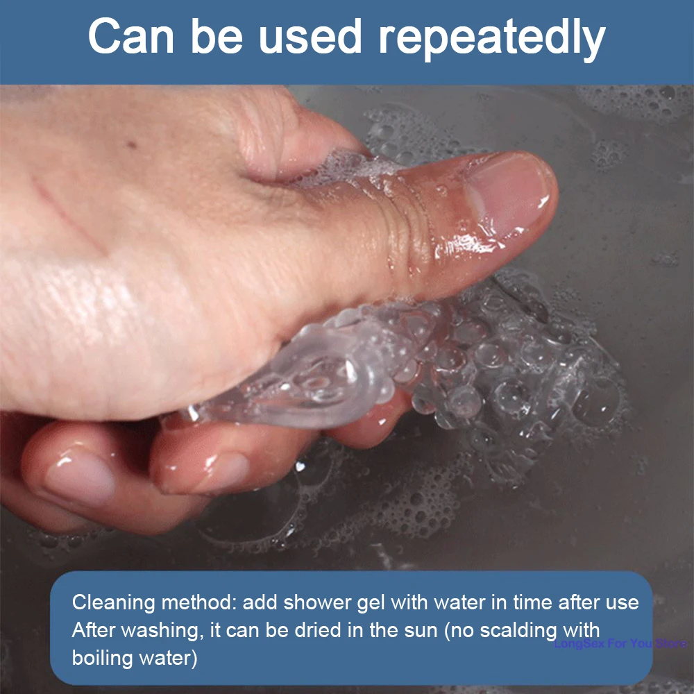 Finger Condoms Adult Sex Toys Spike Condom Women Stimulation Female Vagina Clitoris Silicone dotted Finger Coats Adult supplies 2