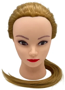 Testa di Manichino Sintetica da 75cm per Acconciature, Pratica di Trucco e Intrecciatura Capelli, Strumento per Styling da Salone