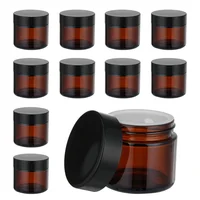 10Pcs Amber Glass Jars Straight Sided Cosmetic Jars Empty Cosmetic Containers For Cosmetic Cream Lotion 60ml Face Cream Bottles 1