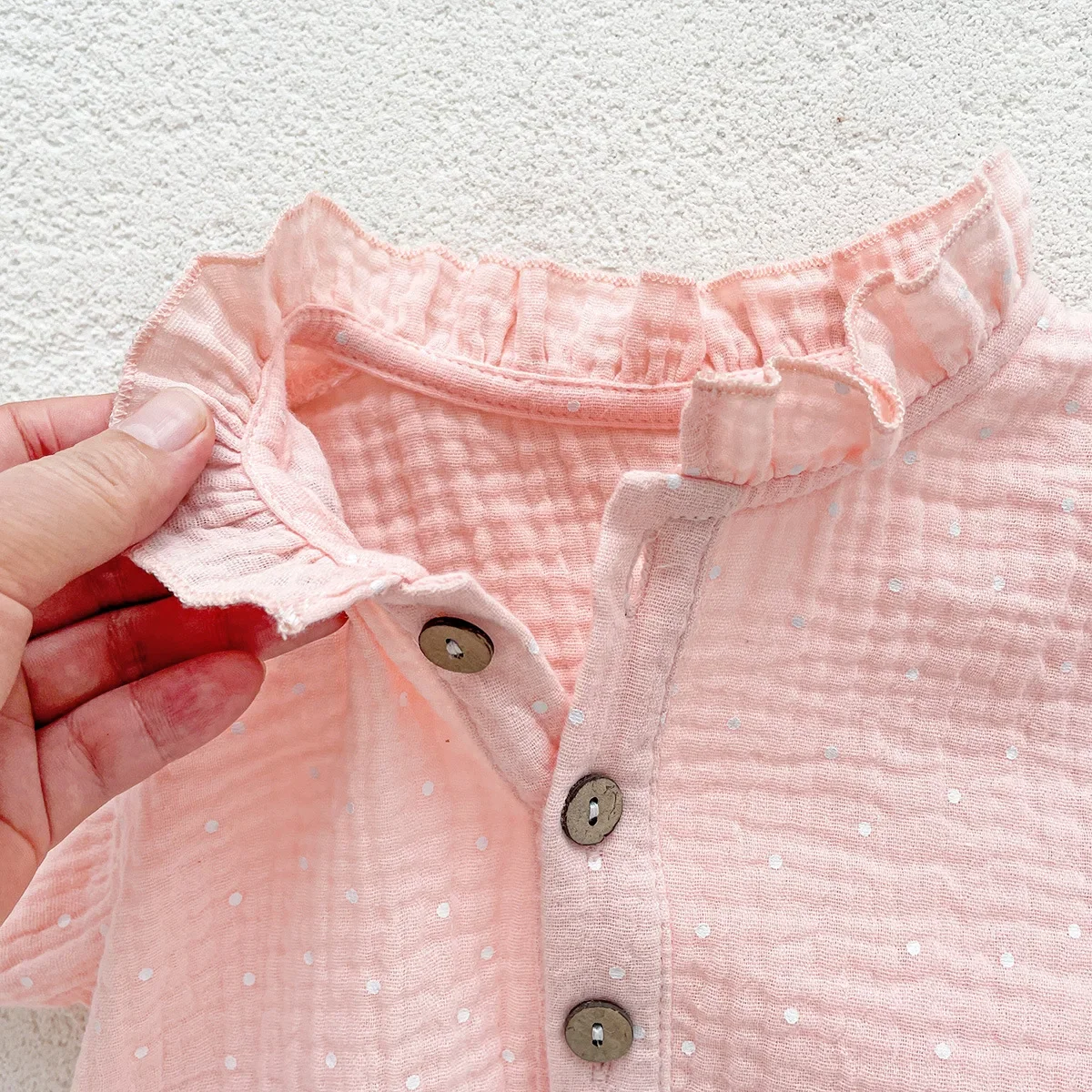 Korean Style Baby Girl Long Sleeve Ruffle Cotton Romper Outfit Newborn Spring Clothes All in One Suit for Crawling And Playing
