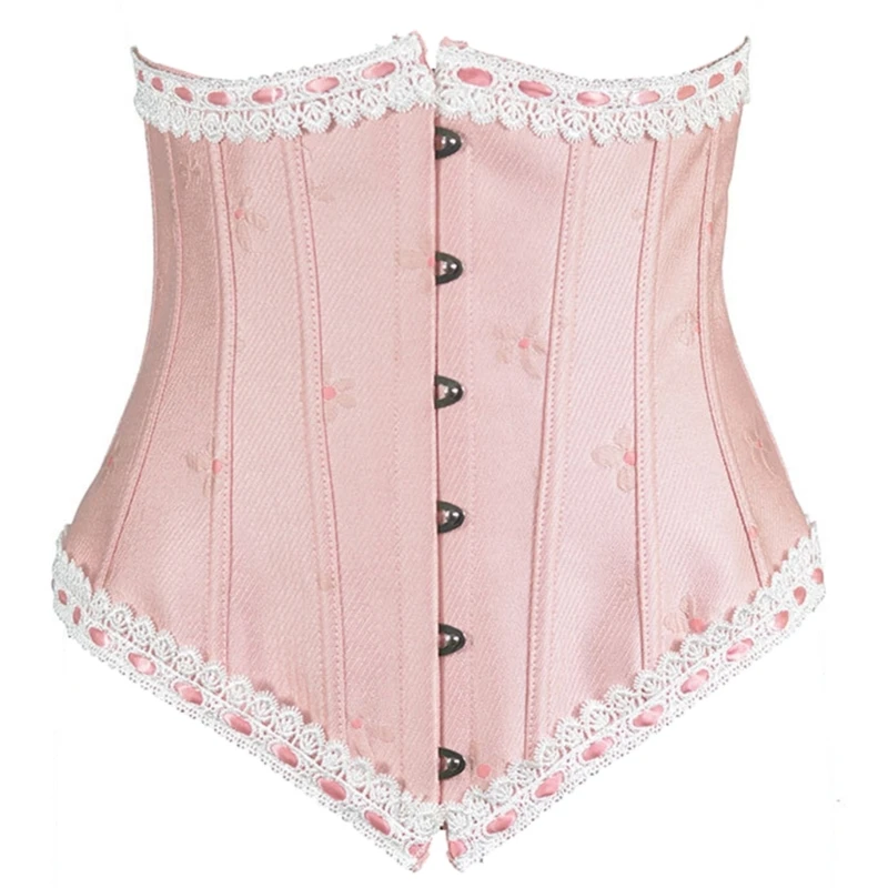 

Vintage Boned Waist Training Cincher Waspie Underbust Tight Shaper Corset Lace Up Back Body Shapewear T8DE