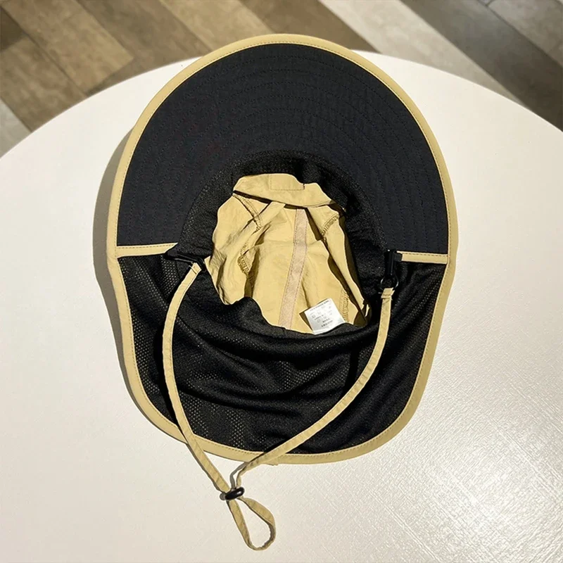 Wide Brim Bucket Hat with Neck Flap Waterproof & Quick-drying Panama Caps for Women Men Fishing Camping Hiking Autumn Travel 1Pc bucket hat