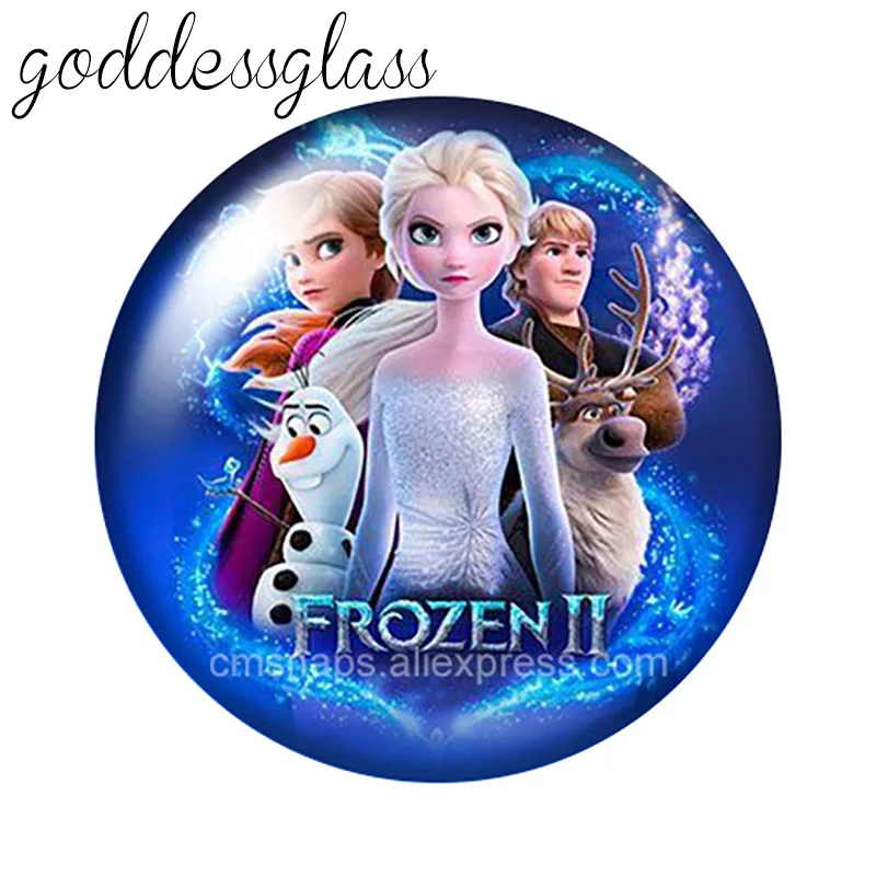 Disney Frozen Elsa Anna Princesses 10pcs 12mm/18mm/20mm/25mm Round Photo Glass Cabochon Flat Back Making Findings for Bracelets,fashion jewelry