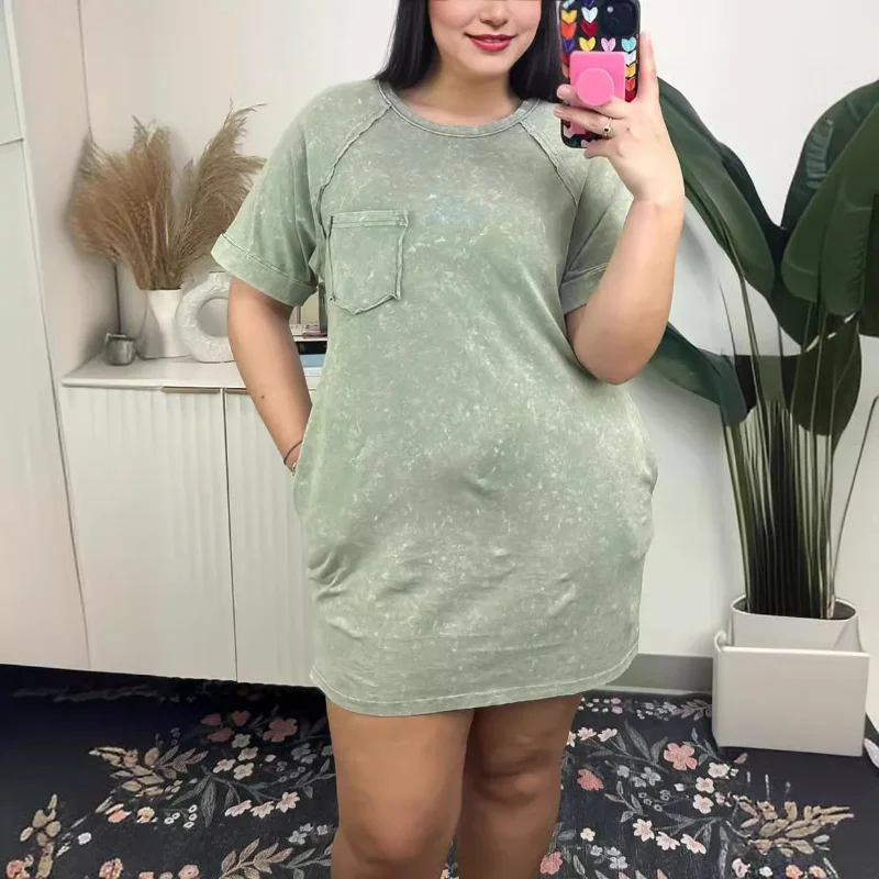 

Летнее однотонное повседневное Новое Женское пляжное платье с карманами, модное свободное платье с поясом, женские универсальные юбки