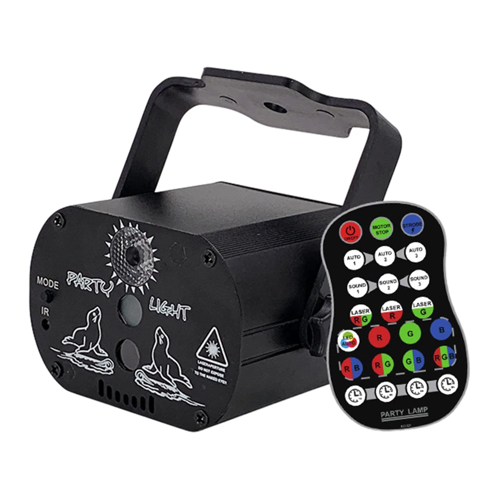 LED 파티 DJ 디스코 조명, 180 도 수동 회전 적외선 리모컨, USB RGB 파티, KTV 클럽 프로젝터 조명