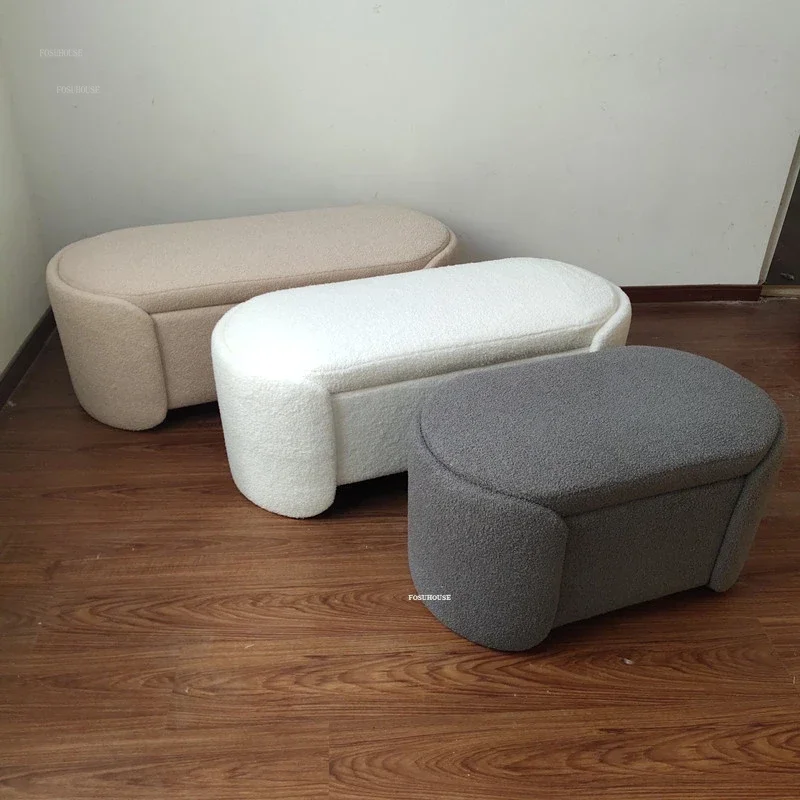 Luxury Stools Bedroom Bed End Stool Home Furniture Living Room Sofa Ottomans Storage Shoe Changing Stool Dressing Chairs A