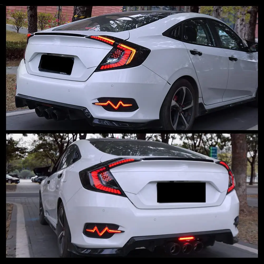 VLAND Led Tail Lights Compatible with 10th Gen Honda Civic  Hatchback Type R 2016-2020 w Dynaic Animation w Breath Running Light,  Smoked Tint並行輸入 価格比較