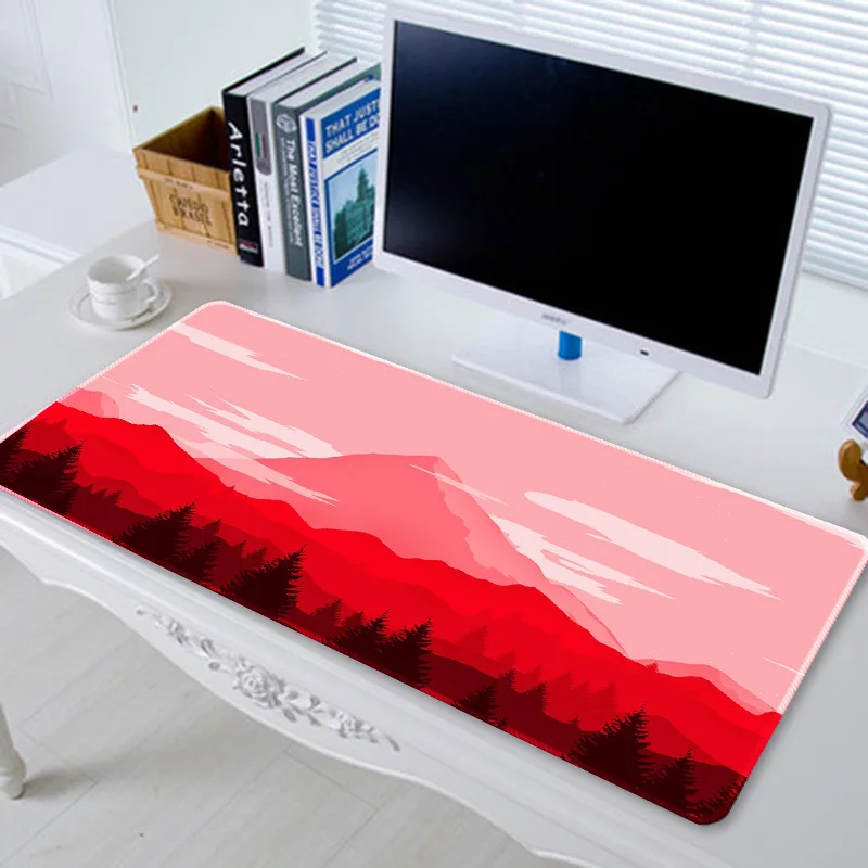 

Japanese Pink Sakura MousePad Gaming XL Custom kawai Cherry Blossom Mouse pad Playmat Keyboard Pad Non-Slip Laptop Mice Pad