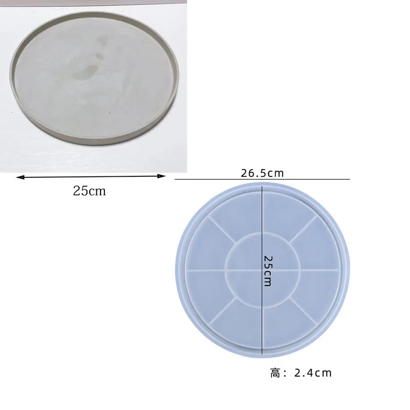 Round Cement Tray Mold for DIY Epoxy Resin and Home Decoration Crafts