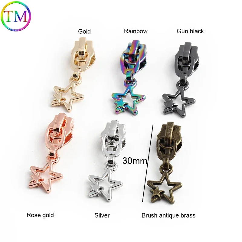 Flower/Star Shape 5# Zippers Sliders For Nylon Zipper Bags Clothes Down Jacket Zip Head Puller Repair Kits DIY Sewing Accessory