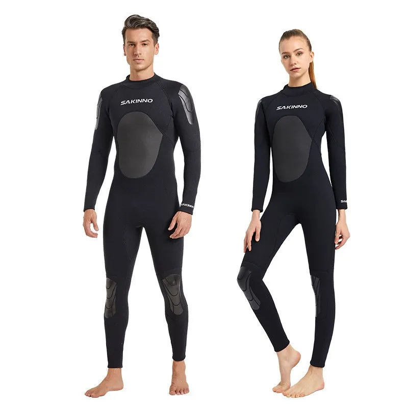 

3MM Neoprene Wetsuits for Couples One-piece Long Sleeve Winter Snorkeling Waterproof Warm Swimwear For Men Swimsuits Woman