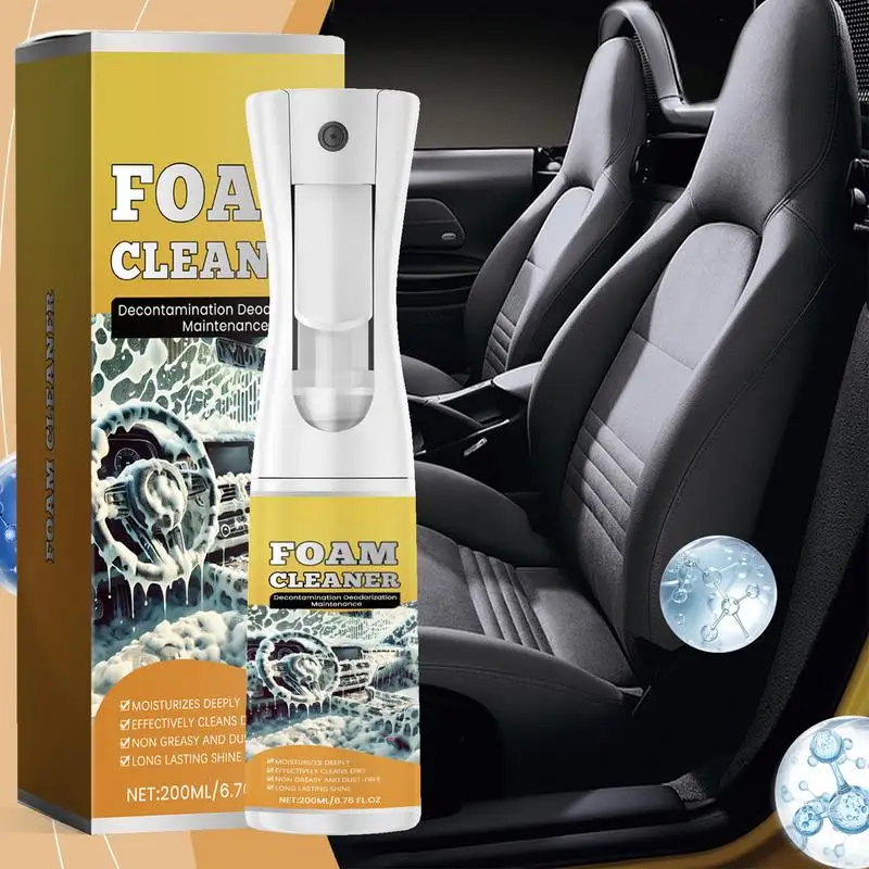 Multifunctional Foam Cleaner 200ml Foam Cleaning Spray Car Cleaner Seat Steering Wheel Powerful Decontamination Car Supplies