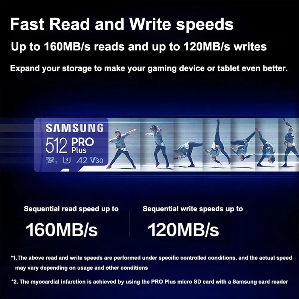 SAMSUNG Original Micro SD Card PRO Plus 512GB 256GB 128GB Memory 