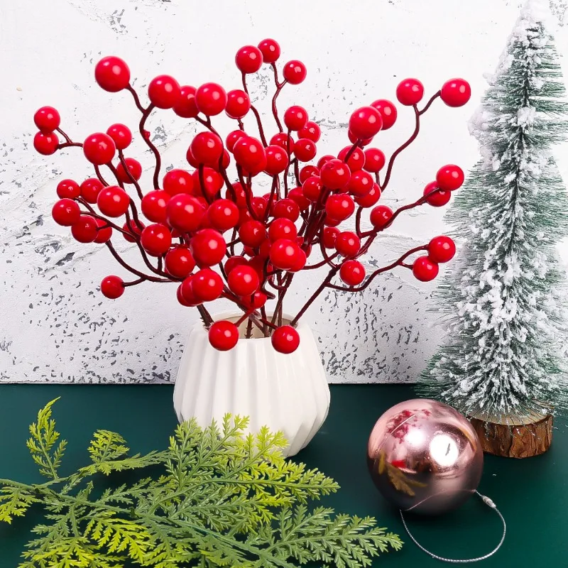 Description Picture 5 of itemXmas Simulation Berry 13 Heads Red Berries Branch Artificial Flower Fruit Cherry Plant Chriatmas Tree Wreath Gift Decorations