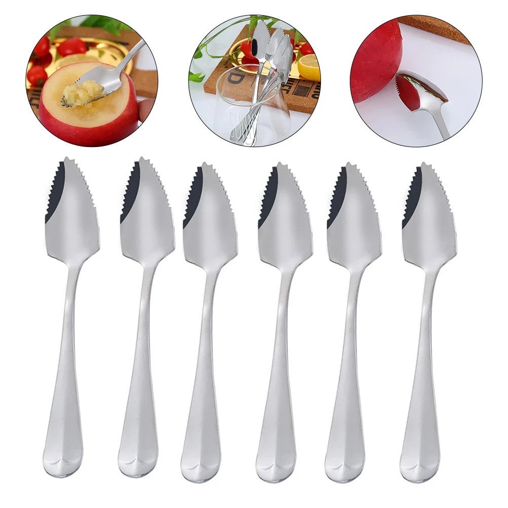 

Toothed Ice Cream Scoop Dessert Spoon Serving Coffee Stirring Mirror Polishing Stainless Steel Kitchen Gadget Sawx
