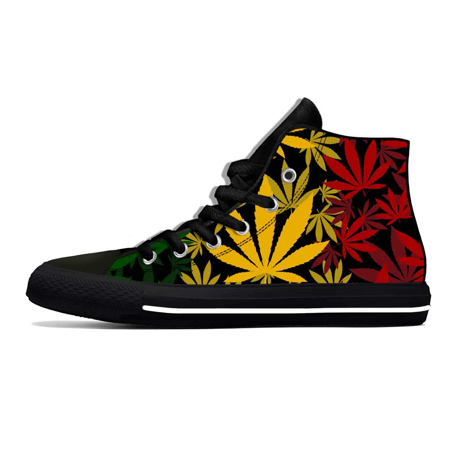 

Кроссовки Reggae Rasta лист травы горшок растафария Марихуана повседневные тканевые туфли высокие легкие дышащие мужские женские кроссовки с 3D принтом